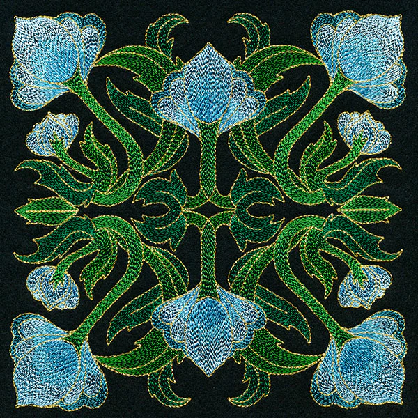 Art Deco Floral Square