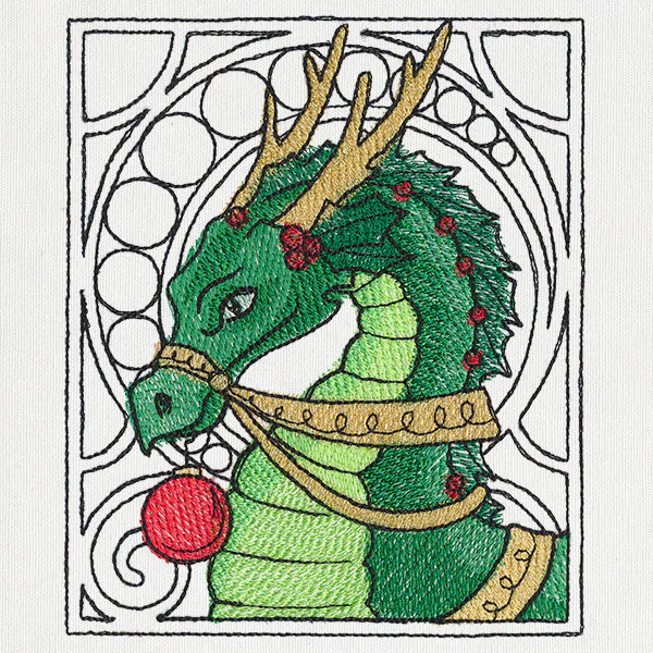 Art Nouveau Christmas - Dragon - Image 4