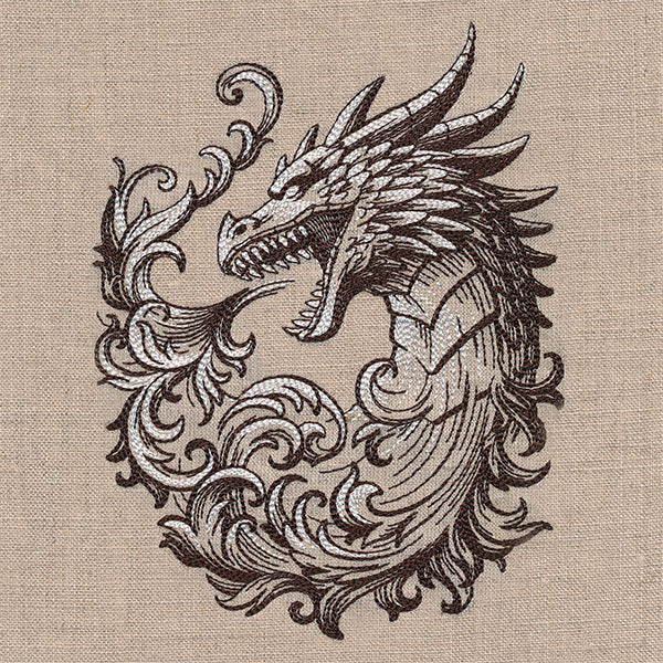 Baroque Scrollwork Dragon - Image 3