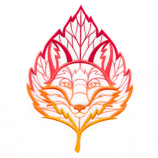 Blazing Autumn Fox with Leaf