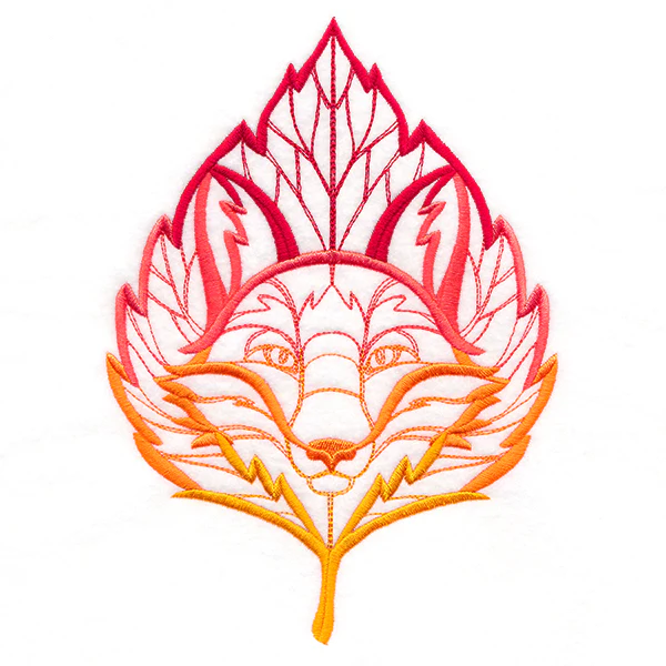 Blazing Autumn Fox with Leaf - Image 2