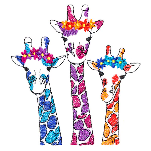 Blooming Giraffes in Color - Image 3
