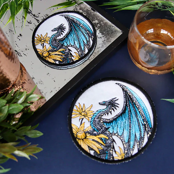 Blue Morpho & Black-Eyed Susan Dragon Coaster (In-the-Hoop) - Image 4