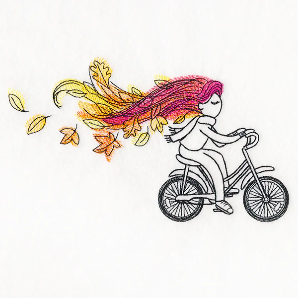 Blustery Autumn Cyclist - Image 3