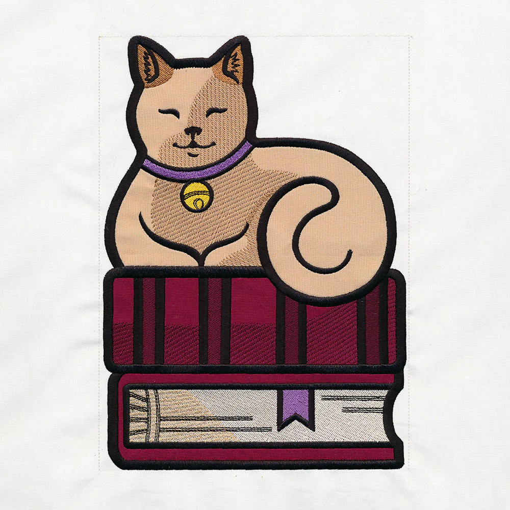 Book Stack Buddies (Applique) - Cat - Image 5