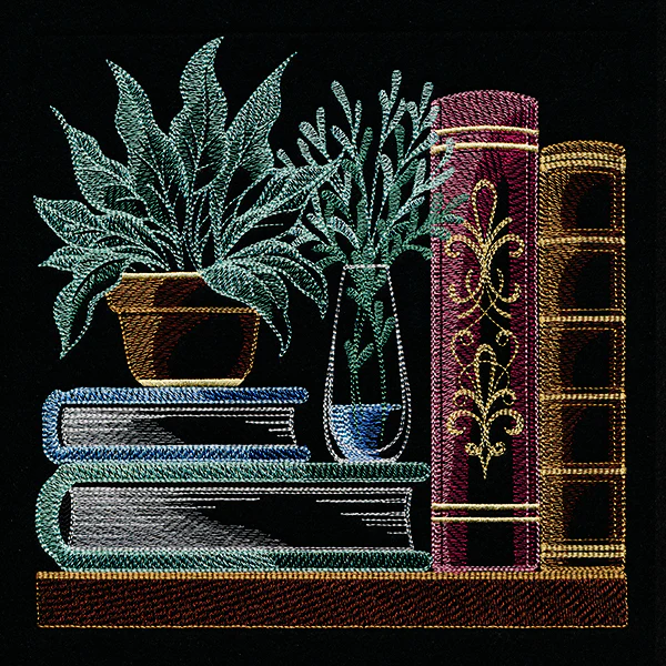 Build a Bookshelf Scene – Plants and Books
