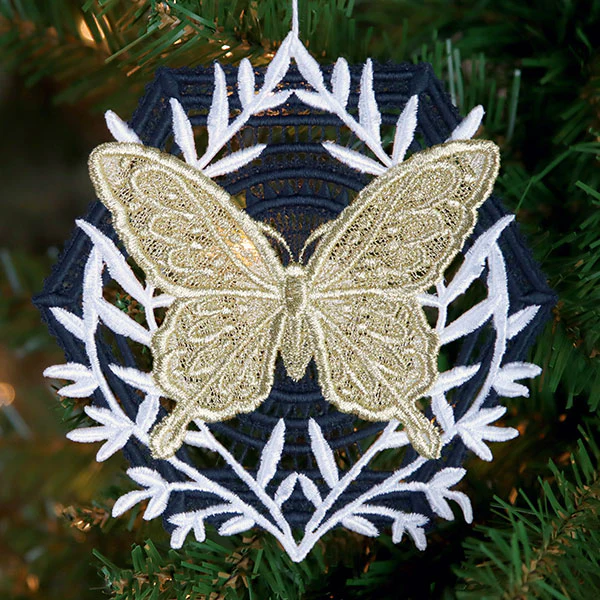 Butterfly & Fern Ornament (Lace) - Image 5