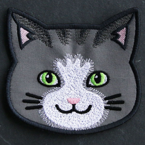 Cat Face Coasters - Gray Tabby (In-the-Hoop) - Image 6