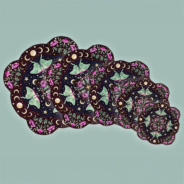 Celestial Botanical Luna Moth Table Center Set (Applique) - Image 35