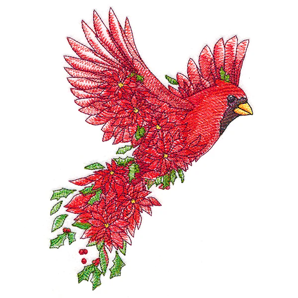 Christmas Cardinal in Poinsettias - Image 4