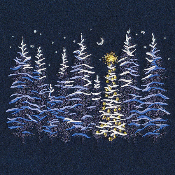 Christmas Lights in the Snowy Forest Border - Image 5