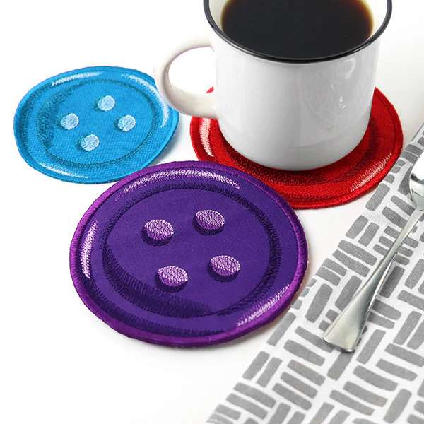 Cute as a Button Coaster (In-the-Hoop) - Image 5