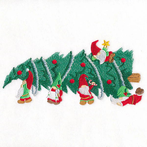 Deck the Halls Christmas Tree Gnome Border - Image 3