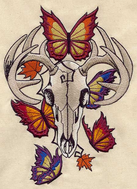 Deer Skull and Butterflies - Image 3