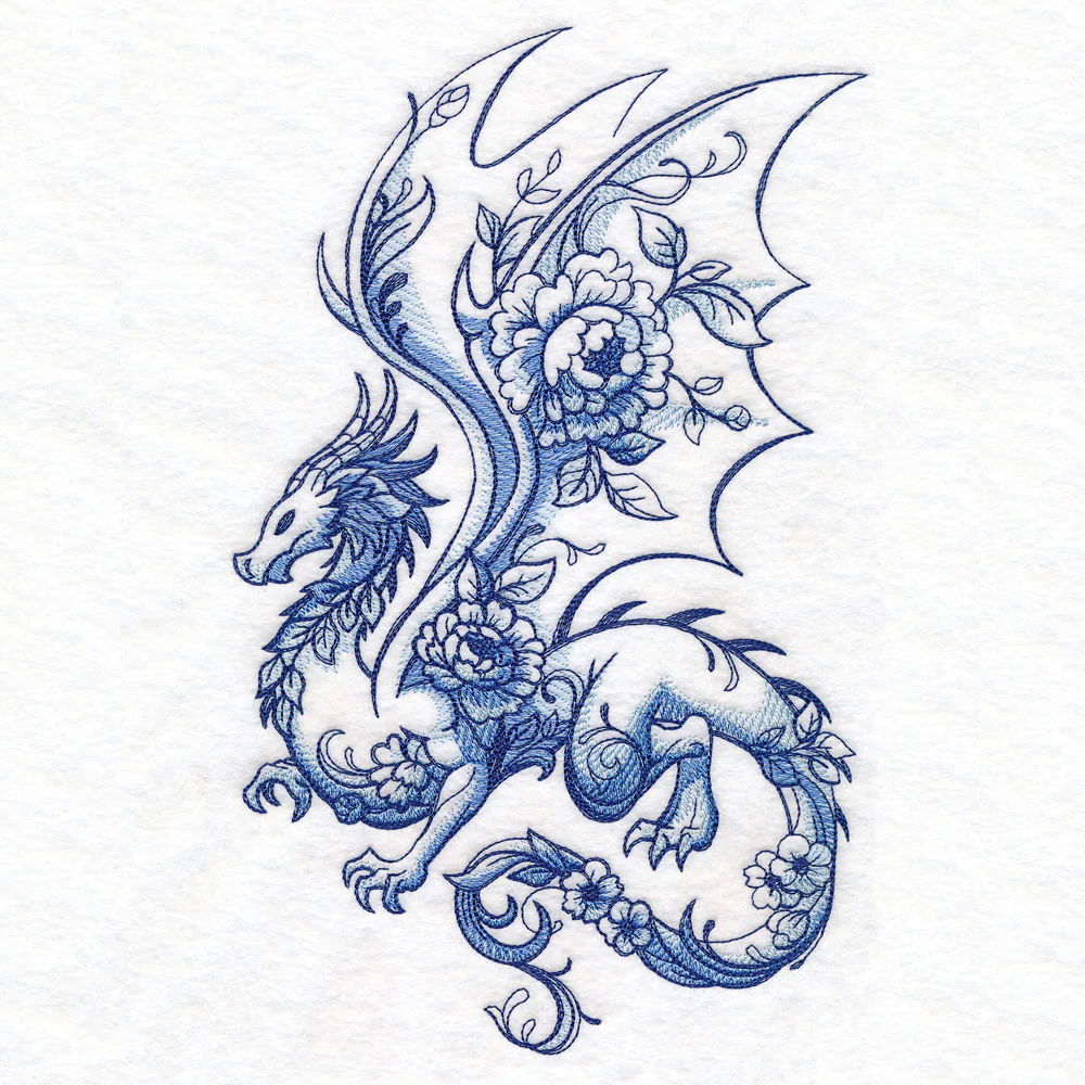 Delft Blue Floral Dragon - Image 2