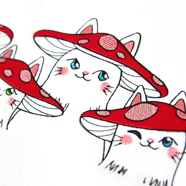 Delightful Mushroom Kitty Border - Image 4
