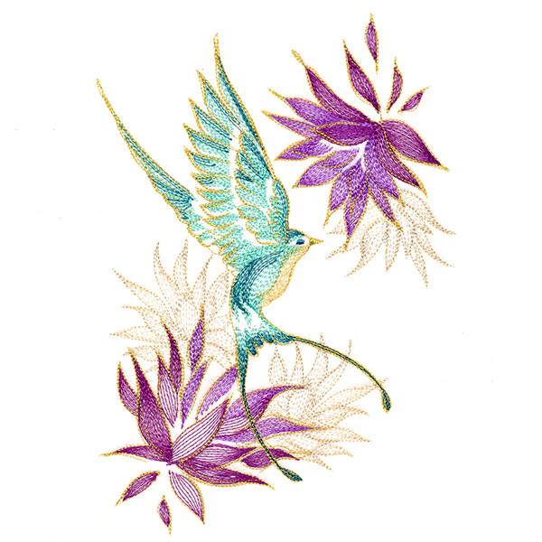 Elegant Swallow and Blooms - Image 11