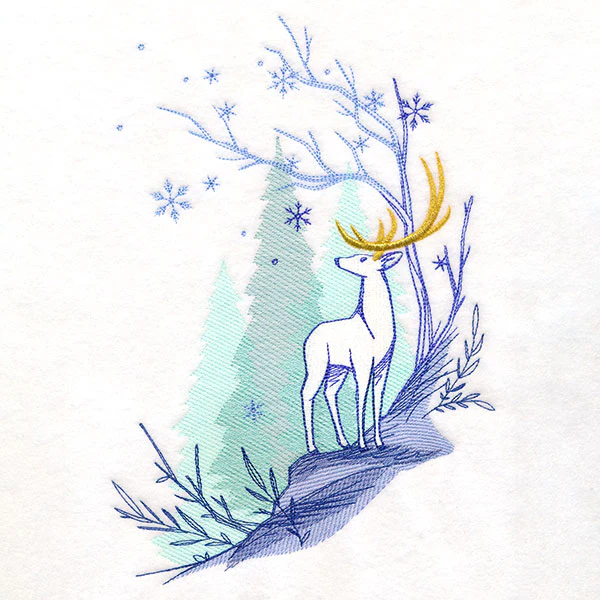 Enchanting Winter Deer Scene - Image 11