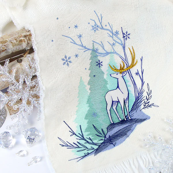 Enchanting Winter Deer Scene - Image 12