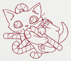 Feline Festive Outlines - Candy Cane Kitty - Image 5