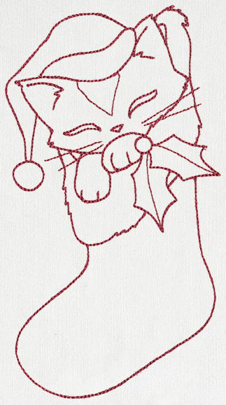 Feline Festive Outlines - Kitty Stocking - Image 3