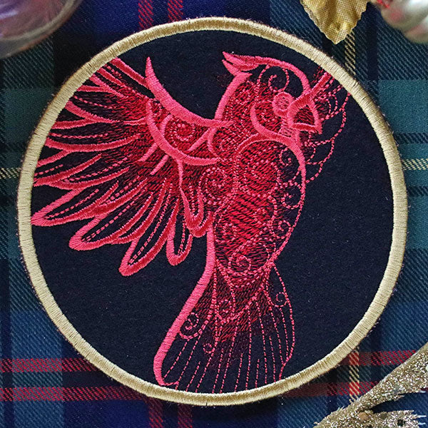 Festive Flair Coaster – Cardinal (In-the-Hoop) - Image 5