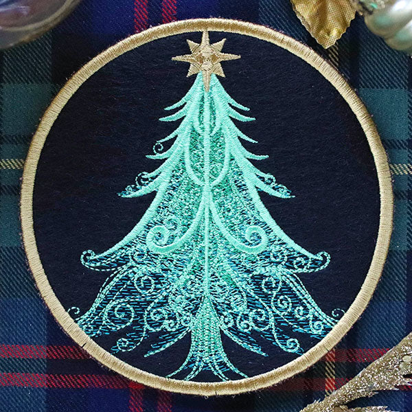 Festive Flair Coaster – Tree (In-the-Hoop) - Image 5