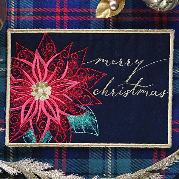 Festive Flair Mug Rug – Poinsettia (In-the-Hoop) - Image 5