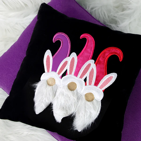 Fluffy Bunny Gnome Trio (Applique) - Image 6