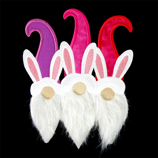 Fluffy Bunny Gnome Trio (Applique) - Image 7
