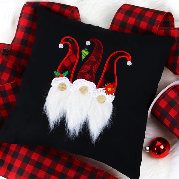 Fluffy Christmas Gnome Trio (Applique) - Image 2
