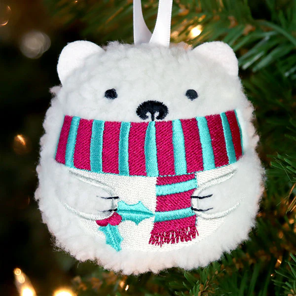 Fluffy & Festive Polar Bear (In-the-Hoop) - Image 5