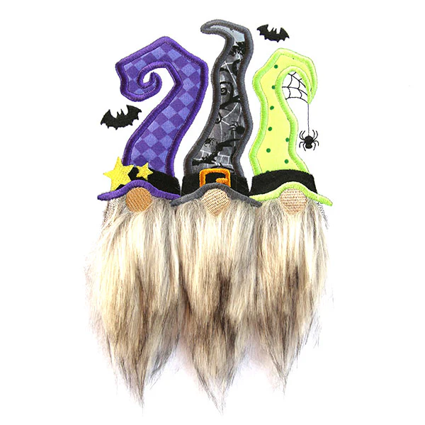 Fluffy Halloween Gnome Trio (Applique) - Image 3