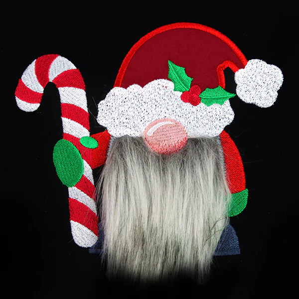 Fluffy Santa Gnome (Applique) - Image 3