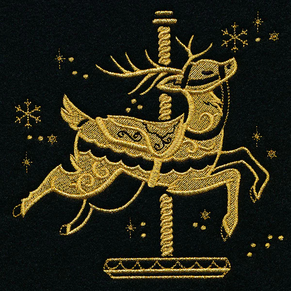 Gilded Christmas Carousel Reindeer - Image 5