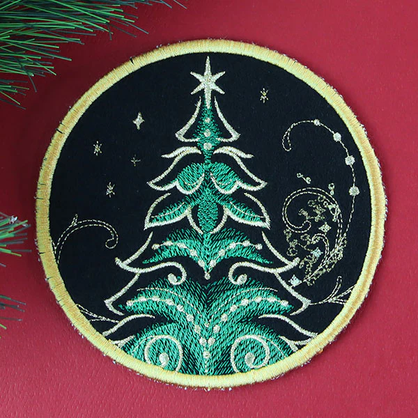 Gilded Mirage Coaster - Christmas Tree (In-the-Hoop) - Image 7