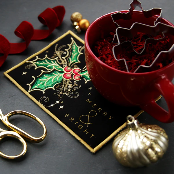 Gilded Mirage Holly Mug Rug (In-the-Hoop) - Image 9