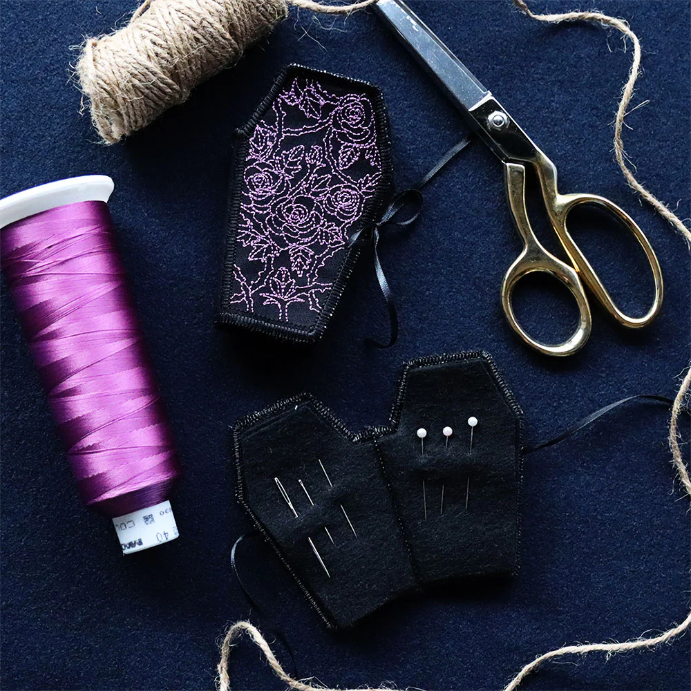 Gothic Rose Coffin Needle Book (In-the-Hoop) - Image 7