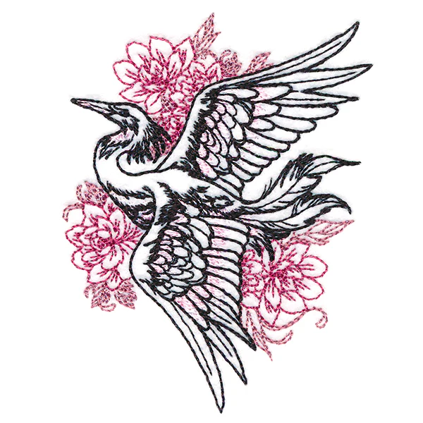 Graceful Heron and Blooms - Image 7