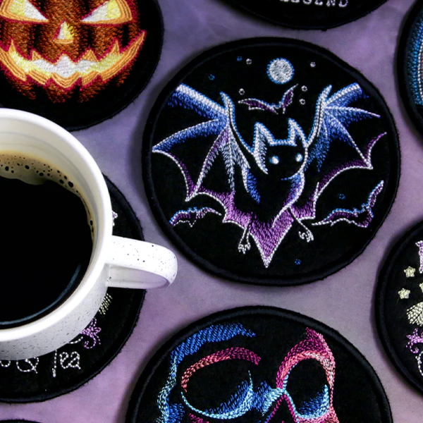 Halloween Coasters - Haunted Bats (In-the-Hoop) - Image 8