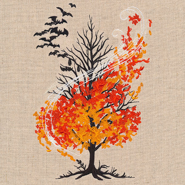 Haunted Autumn Windswept Bats Tree - Image 2