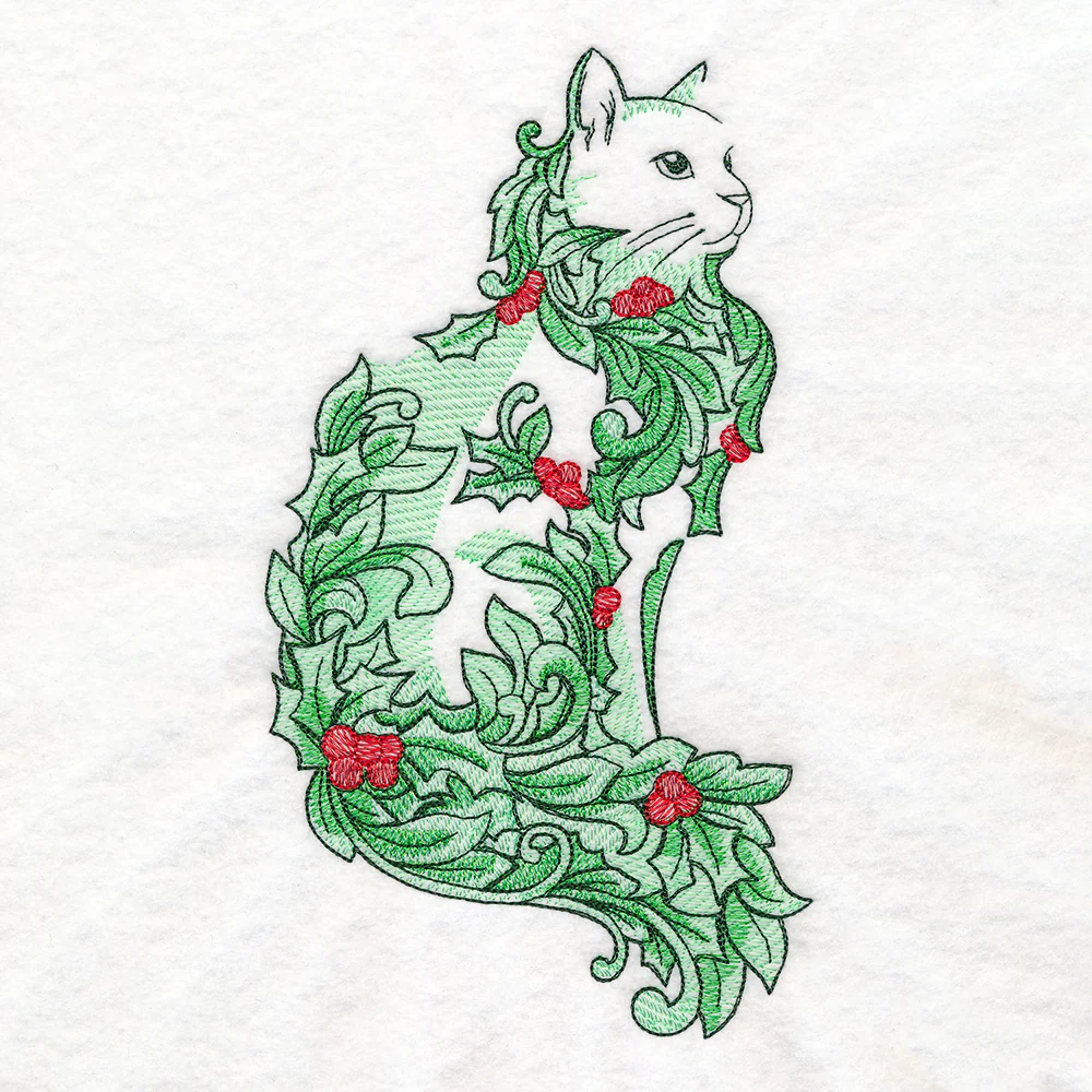 Holly & Berries Festive Feline - Image 3