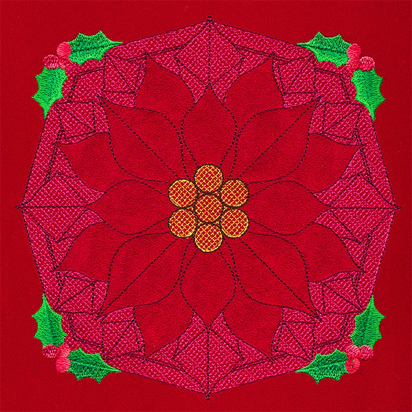 Holly Jolly Trapunto Poinsettia
