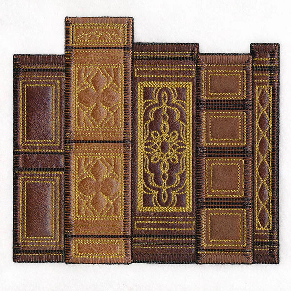 Leather Bound Books Border (Applique) - Image 6