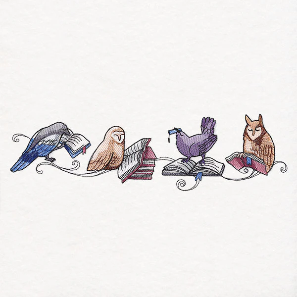 Lost in a Good Book Birds Border