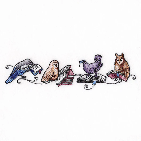 Lost in a Good Book Birds Border - Image 4