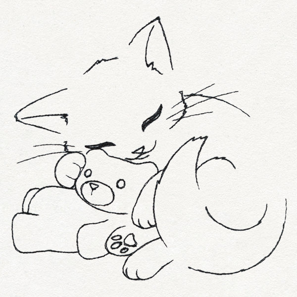 Meowy Christmas Cat with Teddy Bear - Image 2