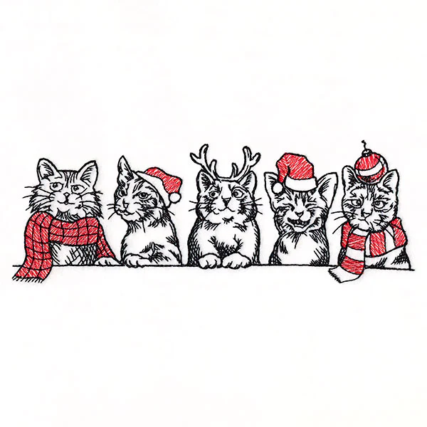 Meowy Christmas Cats Border - Image 4