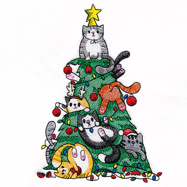 Merry Mischief Christmas Tree Cats - Image 2