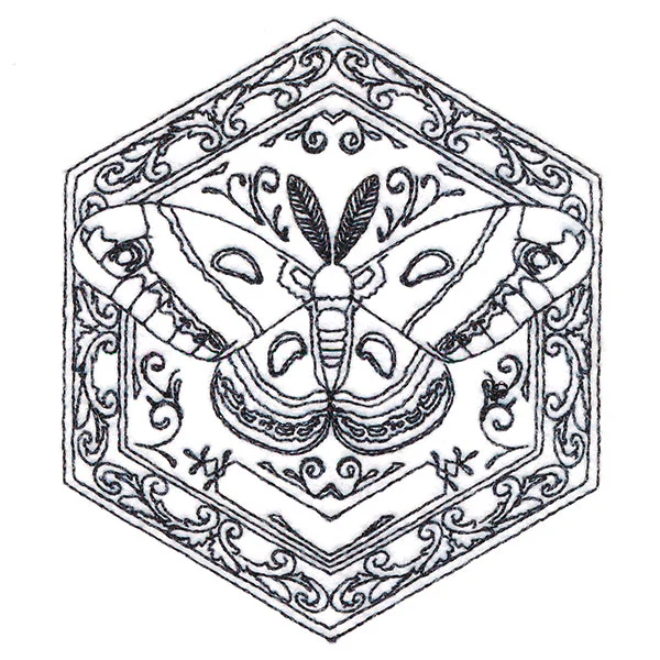 Moth in Flight Hexagon - Image 7
